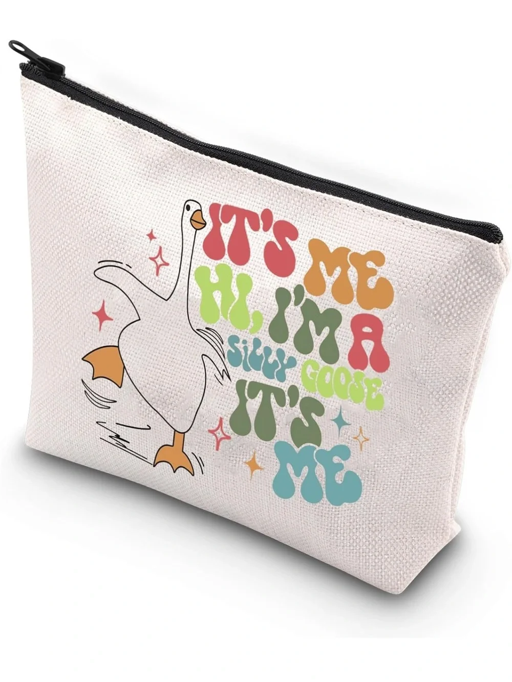 NWOT WCGXKO Silly Goose Novelty Canvas Makeup Bag